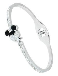 BM Jewellery Pevný ocelový náramek Mickey Mouse se zirkony S11176120