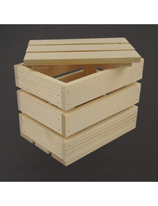 AMADEA Dřevěná dárková bedýnka s víkem, masivní smrkové dřevo, 20x14x16 cm (délka/šířka/výška)