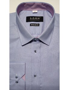 LARE Collection Pánská košile dlouhý rukáv LARE REGULAR FIT G233 modrá Prodloužená