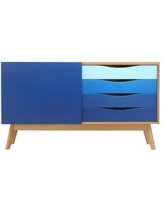 Modrá dubová komoda Woodman Avon 128 x 42 cm