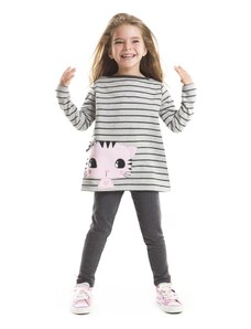 mshb&g Striped Kitten Girls Tunic Tights Set