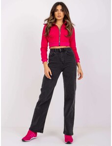 BASIC Černé dámské džíny s vysokým pasem -black Černá
