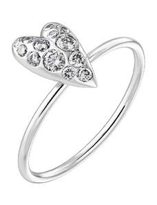 Tiami Prsten z bílého zlata s diamanty Cute Heart Sparkling