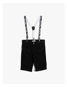 Koton Basic Camouflage Strap 5 Pocket Jean Shorts