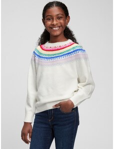 GAP Dětský svetr s barevným vzorem - Holky