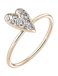 Tiami Prsten z růžového zlata s diamanty Cute Heart Sparkling