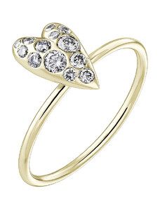 Tiami Prsten ze žlutého zlata s diamanty Cute Heart Sparkling