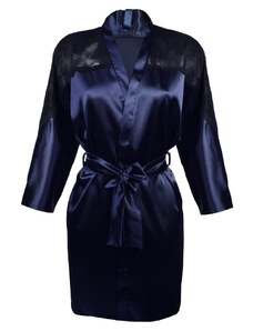 DKaren Woman's Housecoat Marion Navy Blue