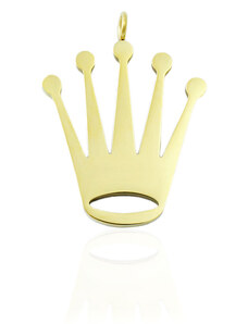 BM Jewellery Přívěsek koruna zlatá z chirurgické oceli S11194050