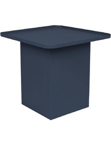 White Label Tmavě modrý matný kovový odkládací stolek WLL SVERRE 44 x 44 cm