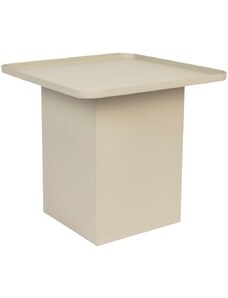White Label Krémově bílý matný kovový odkládací stolek WLL SVERRE 44 x 44 cm