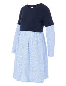 MAMALICIOUS Košilové šaty 'Vera' námořnická modř / světlemodrá