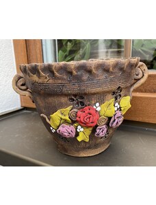 Keramika Javorník Květináč s uchy - růže