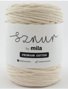 Bavlněná šňůra MILA Premium Cotton 5 mm - ecru / přírodní