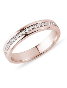 Snubní prsten eternity s brilianty z růžového 14k zlata KLENOTA K0824014