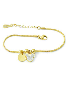 BM Jewellery Dámský náramek Mickey Mouse zlatý z chirurgické oceli S11207070