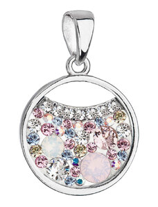 EVOLUTION GROUP Stříbrný přívěšek s krystaly Swarovski růžový kruh 34257.3 magic rose