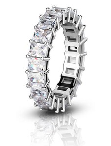 Emporial stříbrný rhodiovaný prsten Křišťálový klenot MA-MR1004-SILVER