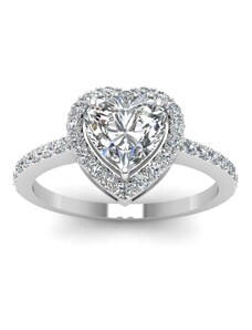 Emporial stříbrný rhodiovaný prsten Čiré srdce MA-R0543-WHITEZIRKON-SILVER