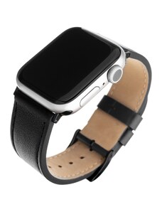 Kožený řemínek FIXED Leather Strap pro Apple Watch 42/44/45/49mm, černý FIXLST-434-BK