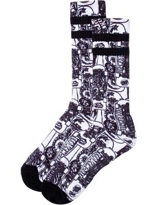 ponožky SANTA CRUZ - Kendall Catalog Sock White/Black (WHITE-BLACK)