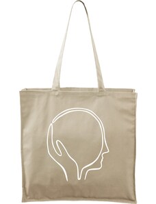 Roni Syvin + Adler/Malfini Ručně malovaná větší plátěná taška - Mysl na dlani