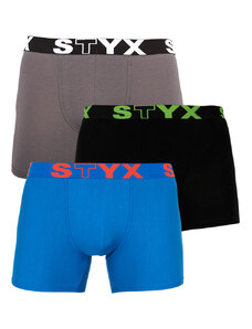 3PACK pánské boxerky Styx long sportovní guma vícebarevné (U9626763)