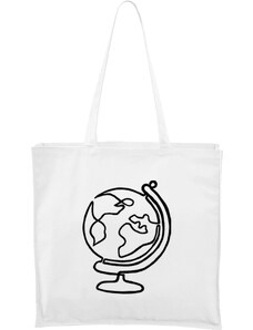 Roni Syvin + Adler/Malfini Ručně malovaná větší plátěná taška - Jednotahové - Globus
