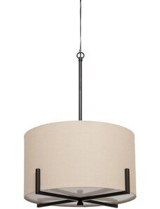 Hoorns Béžové lněné závěsné světlo Lolien 53 cm