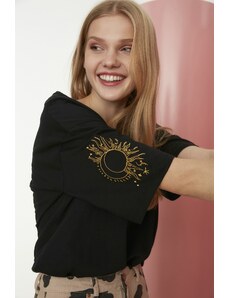 Dámské tričko Trendyol Sun&Moon embroidery