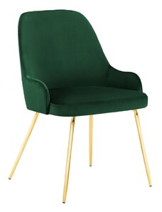 Tmavě zelená sametová jídelní židle MICADONI CADIZ