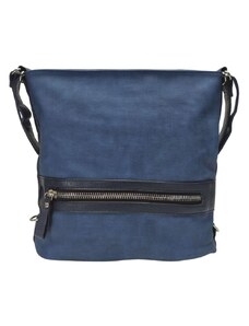 Tapple Velká středně modrá kabelka a batoh 2v1 s texturou