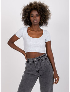 RUE PARIS SVĚTLE ŠEDÝ CROP TOP MONTREAL LIGHT GREY Šedá