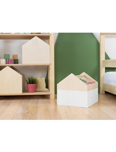 Benlemi Dřevěný úložný box HOUSE ve tvaru domečku