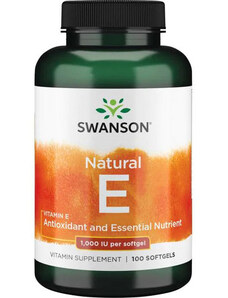 Swanson Natural Vitamin E 100 ks, gelové tablety, 1000 IU