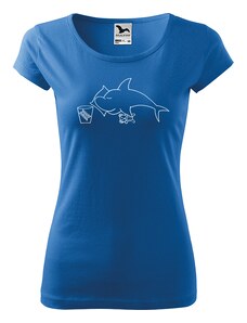 Roni Syvin + Adler/Malfini Ručně malované dámské bavlněné tričko - Spící žralok