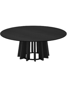 Černý dubový kulatý konferenční stolek Micadoni Mojave 140 cm