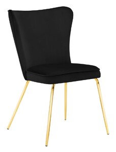 Černá sametová jídelní židle MICADONI ARI