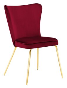Červená sametová jídelní židle MICADONI ARI
