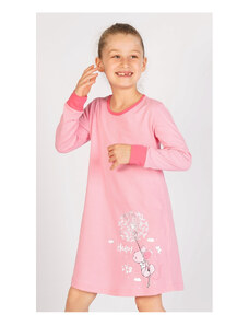 Vienetta Secret Dětská noční košile s dlouhým rukávem Myš s pampeliškou, barva světle lososová, 100% bavlna