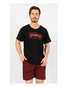 Gazzaz Pánské pyžamo šortky My racing car, barva černá, 100% bavlna