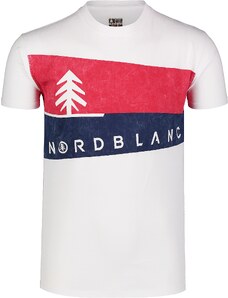 Nordblanc Bílé pánské bavlněné tričko GRAPHIC