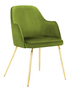 Zelená sametová jídelní židle MICADONI CHAYA