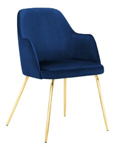 Královsky modrá sametová jídelní židle MICADONI CHAYA