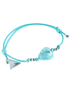 Dámsky Náramek Turquoise Caress s ryzím stříbrem v perle Lampglas