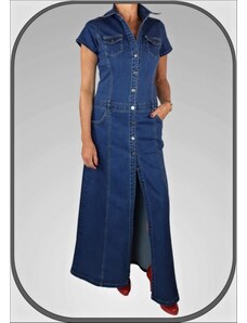 HELLTCHA Dlouhé džínové šaty s knoflíky 183