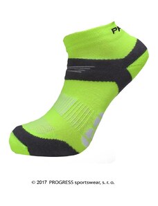 PROGRESS Ponožky na běhání RUNNING SOX reflexní žluté/šedé
