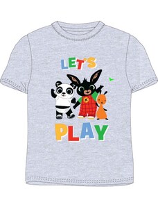 E plus M Chlapecké tričko s krátkým rukávem Zajíček Bing, Flop a Pando - šedé