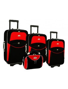 Rogal Červeno-černá sada 4 cestovních kufrů "Standard" - vel. S, M, L, XL