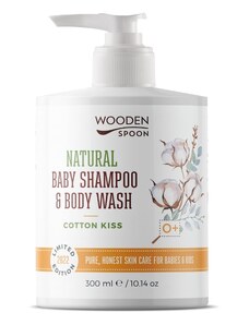 WoodenSpoon Dětský sprchový gel a šampon na vlasy 2v1 Cotton Kiss 300 ml